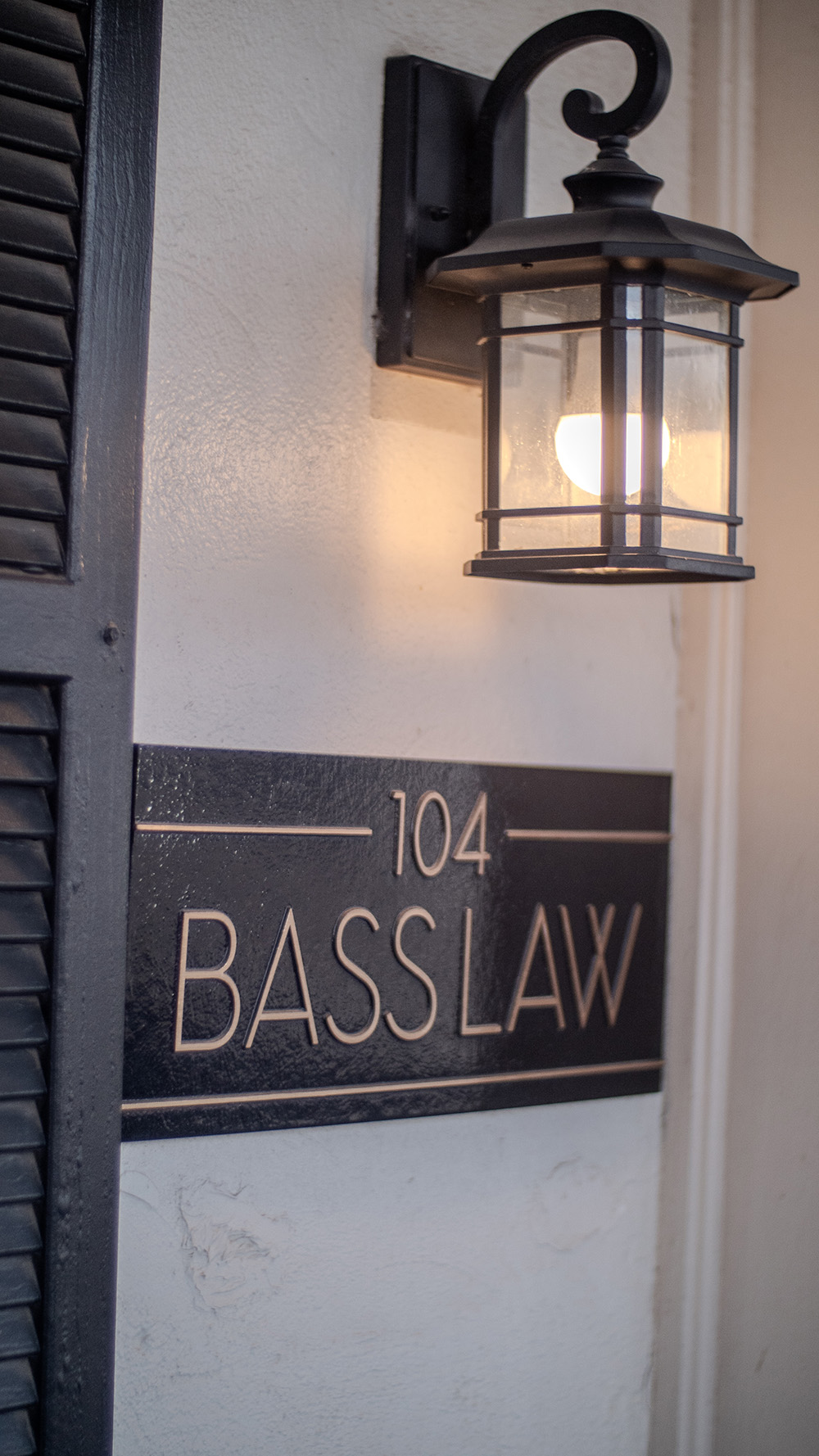 Exterior sign for Bass Law